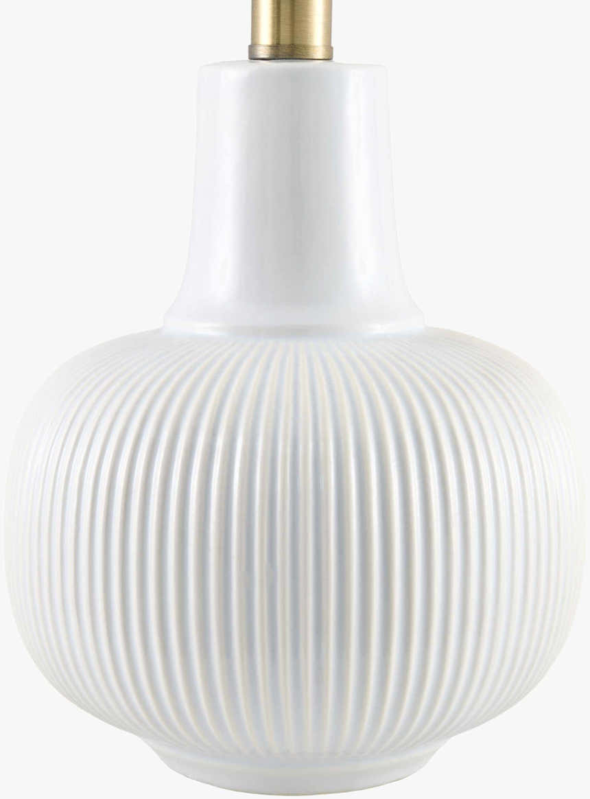 Soft Light Gray Coastal Table Lamp with linen details for bedside or console tables