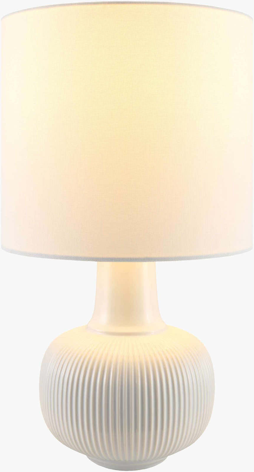 Soft Light Gray Coastal Table Lamp with linen details for bedside or console tables