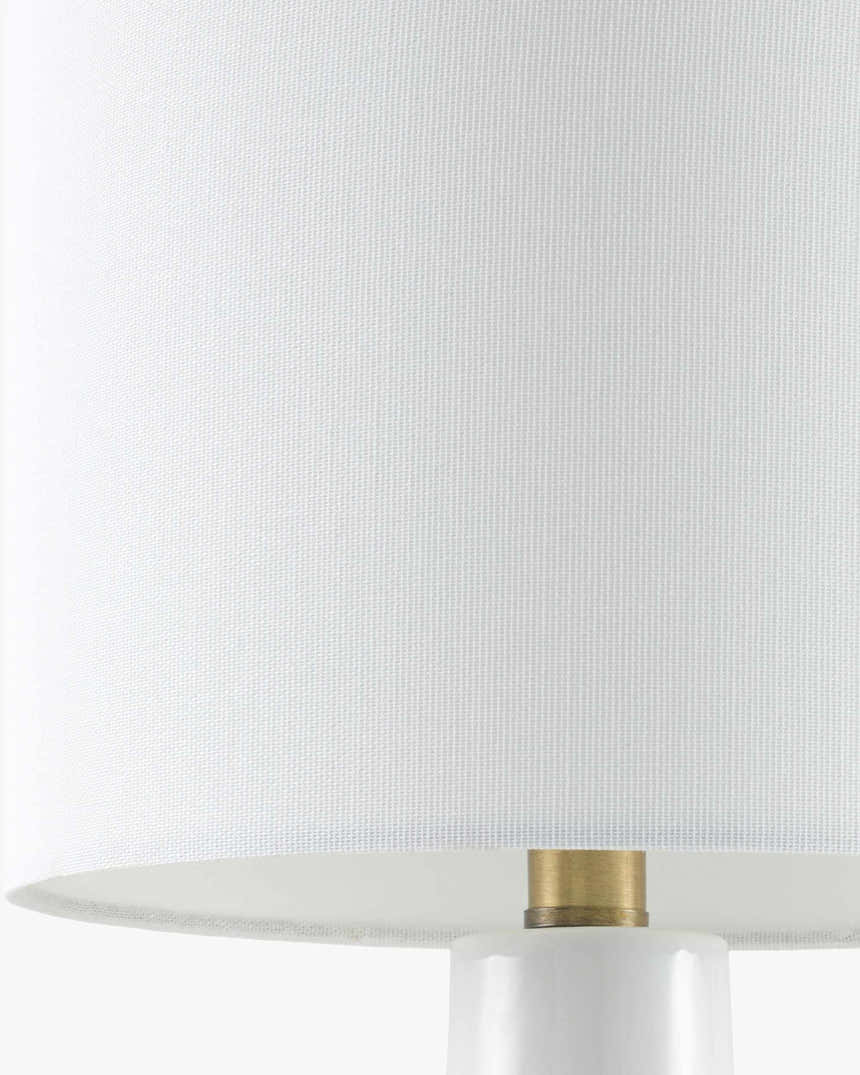 Soft Light Gray Coastal Table Lamp with linen details for bedside or console tables