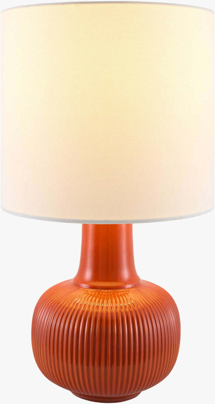Red Coastal Table Lamp with linen details for bedside or console tables