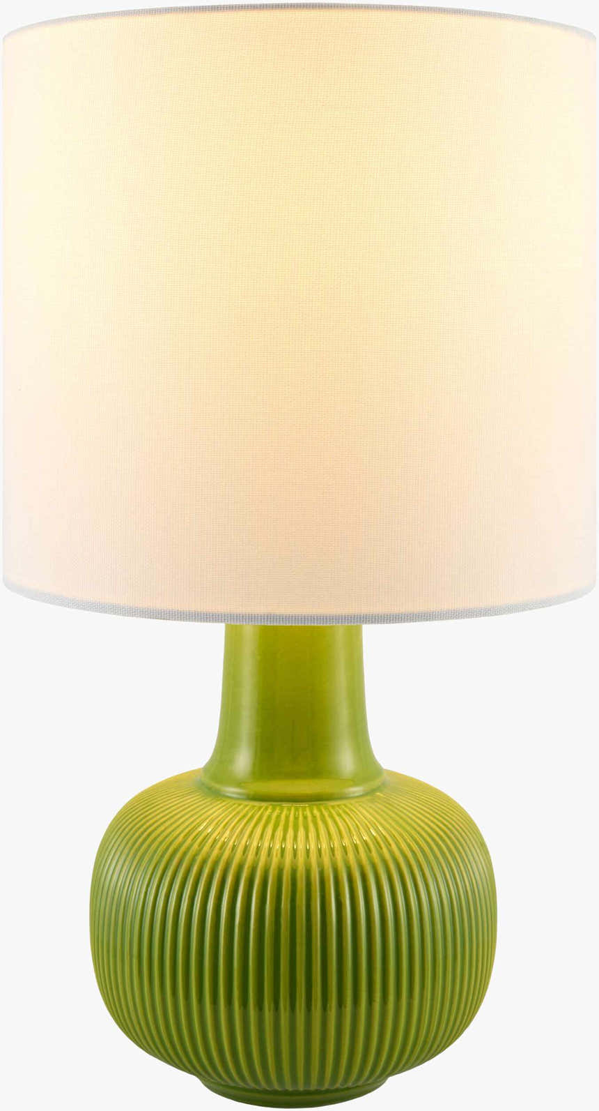 Lime Green Coastal Table Lamp with linen details for bedside or console tables