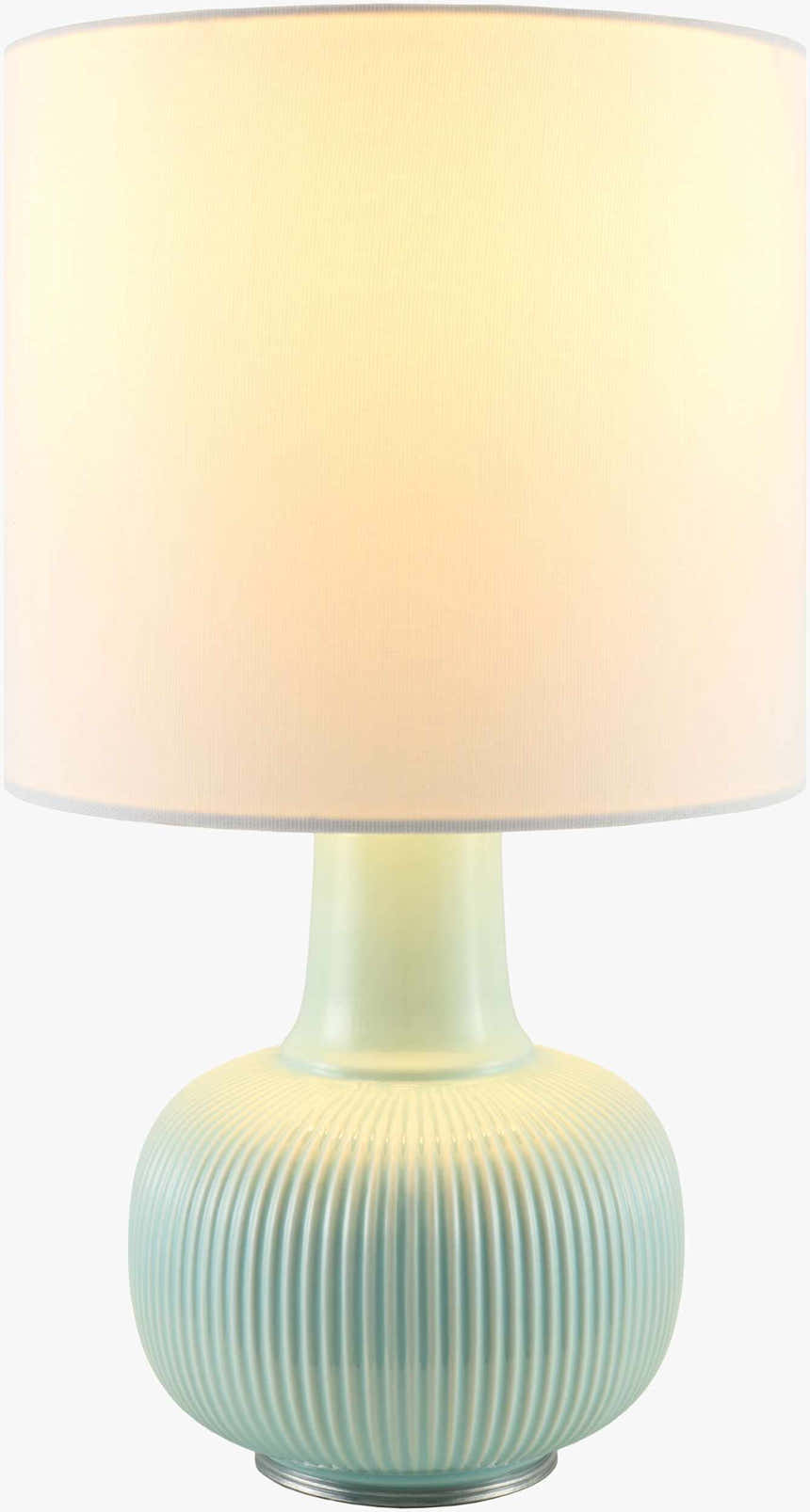 Rich Light Gray Coastal Table Lamp with linen details for bedside or console tables