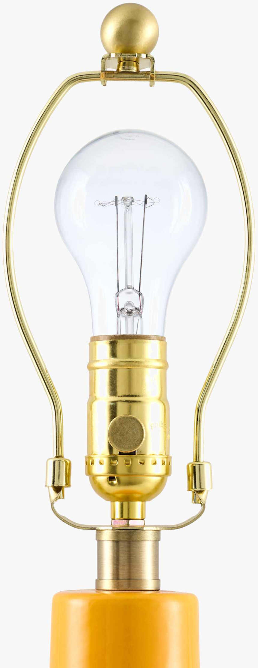 Lemon Yellow Coastal Table Lamp with linen details for bedside or console tables