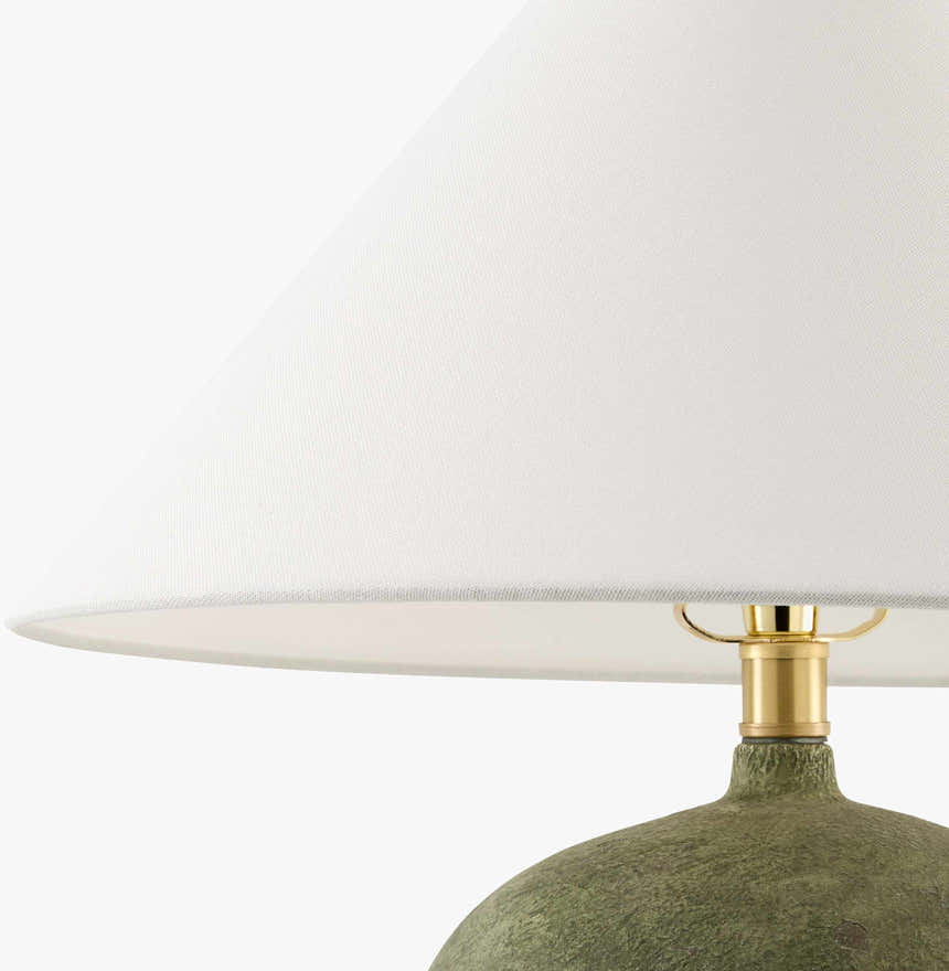 Rich Tan Traditional Table Lamp with linen details for bedside or console tables