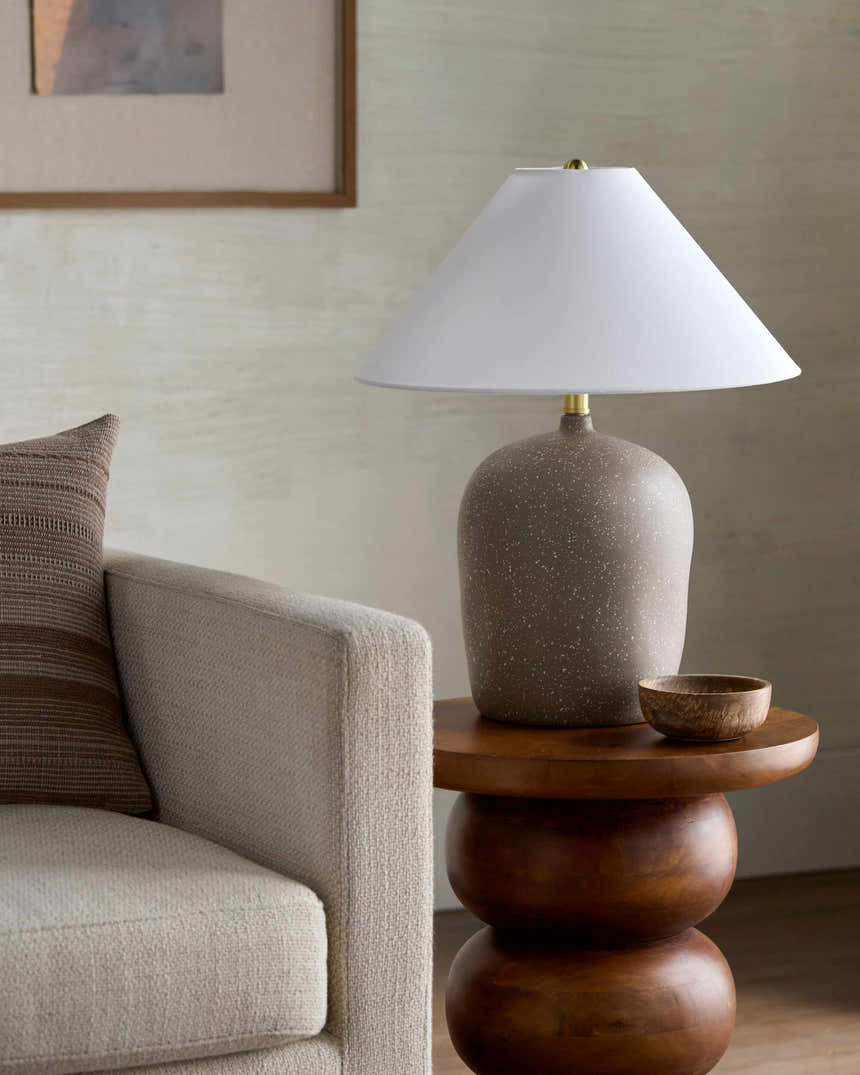 Speckled Beige Ceramic Table Lamp