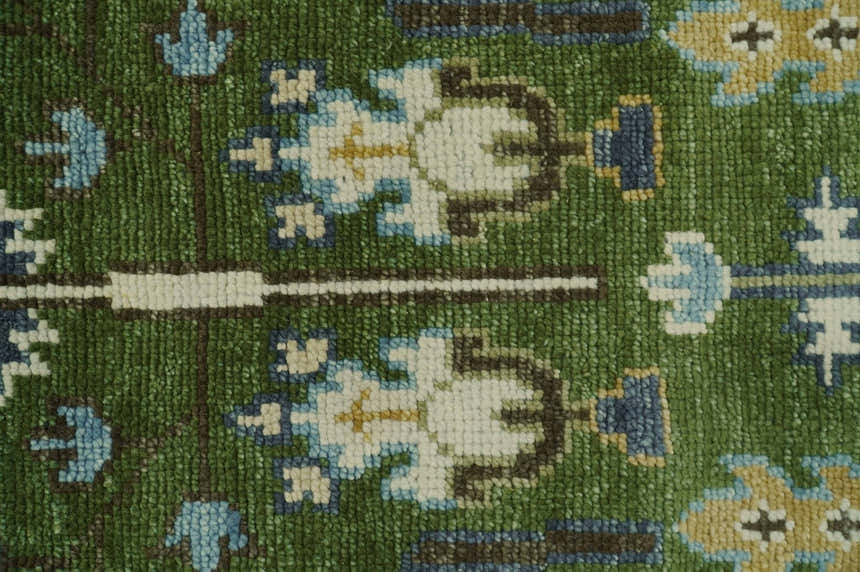 Ready to Ship Oversize 5x10 Runner Rug Green Tree of life Wool Rug