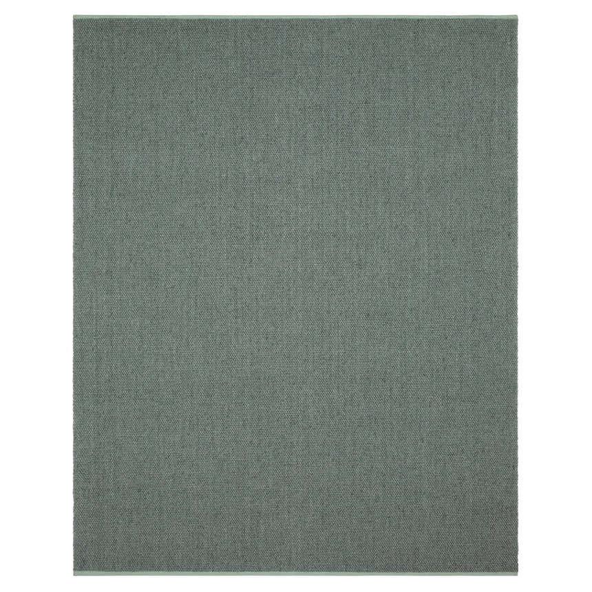Close-up of the hand-loomed Karastan Paloma Seaglass Area Rug, rectangle shape, in gray-green with subtle texture. Design-Rectangle