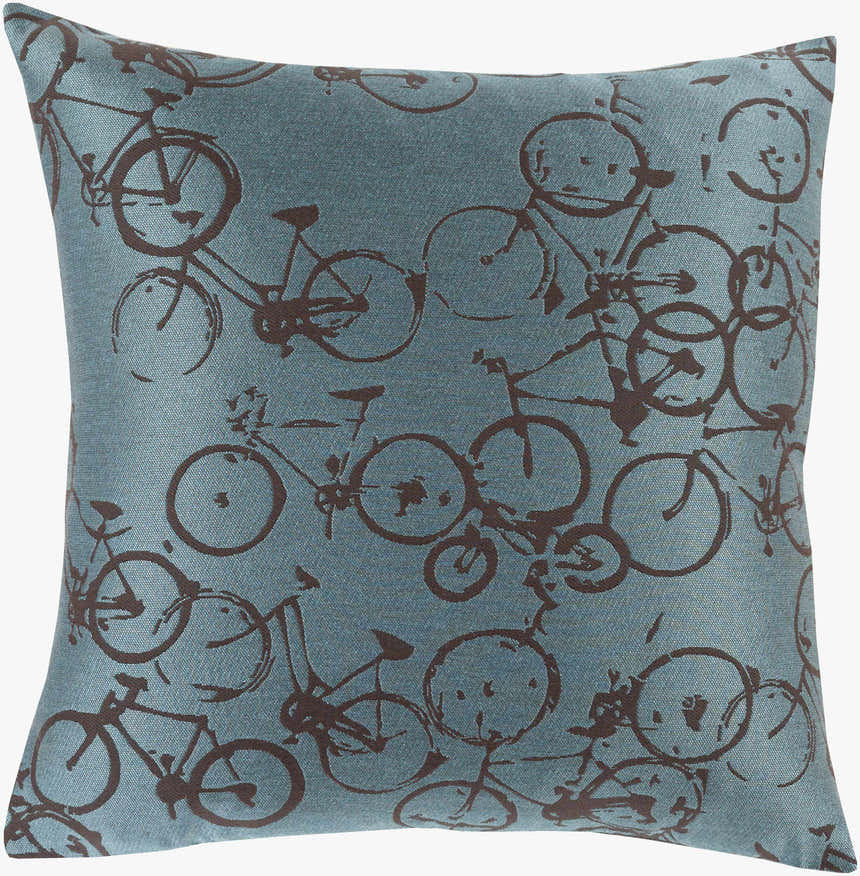 Landisburg Blue Bicycle Pattern Throw Pillow - Clearance
