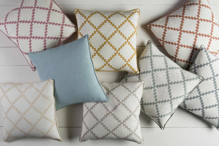 Titonka White&Mustard Diamond Throw Pillow - Clearance