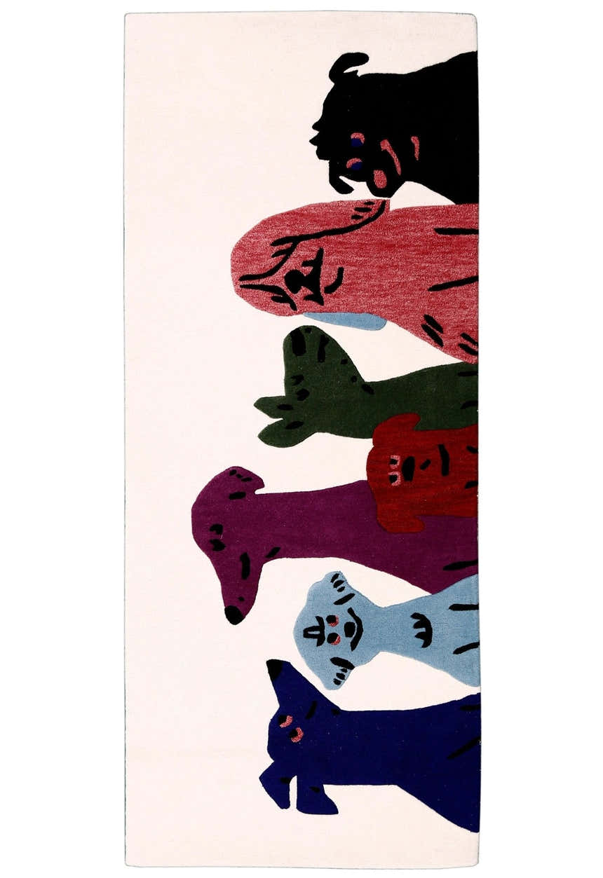 Pup Parade Multicolor Hand Tufted 3x7 Wool Area Rug
