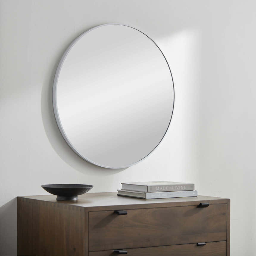 Pontalina Round White Mirror - Clearance