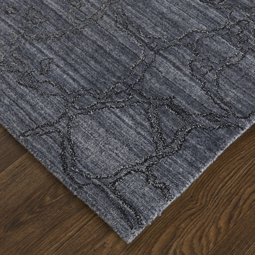 Feizy Whitton Modern Abstract - Gray/Blue Area Rug