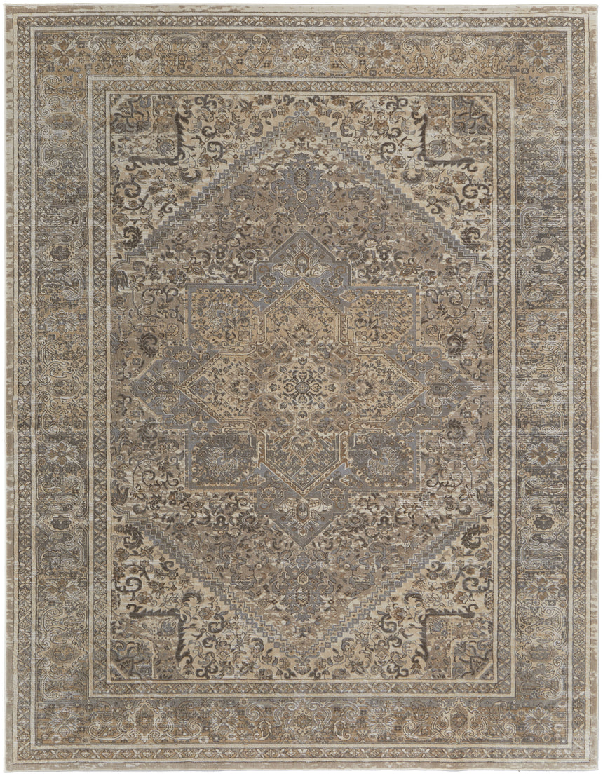 Feizy Celene Traditional Medallion - Tan/Brown/Ivory Area Rug