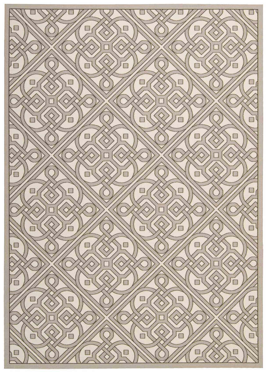 Close-up of the Waverly Sun N' Shade Stone Modern Area Rug featuring a geometric sandstone pattern and mid-century modern design.