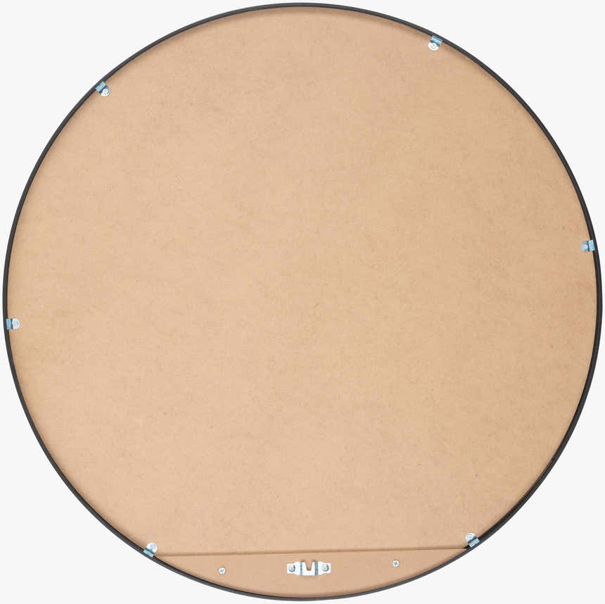 Round Mirror with Black Aluminum Frame