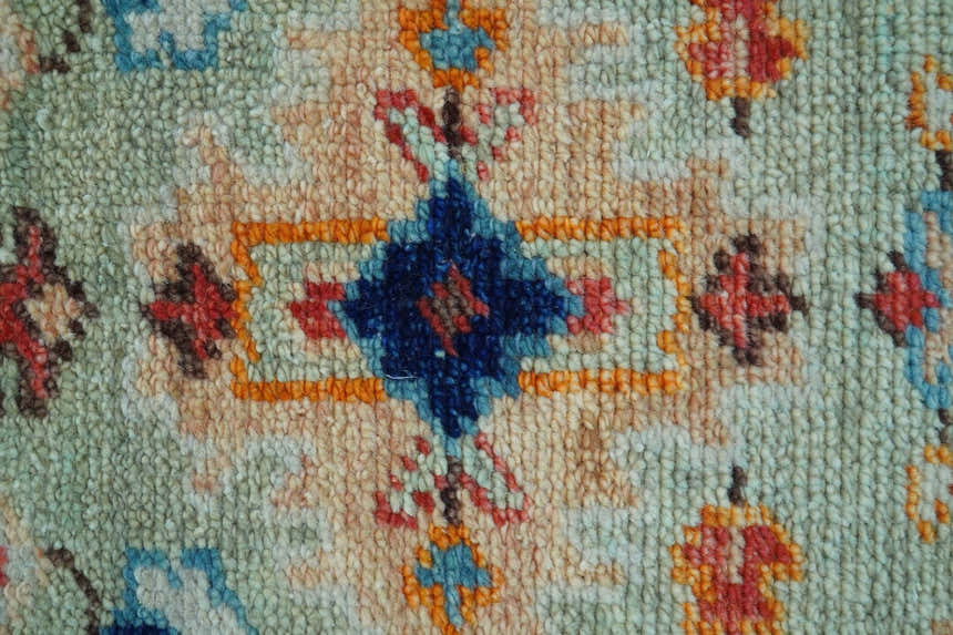 Ready to Ship 3x5 Antique Green and Ivory Traditional Hand knotted Wool Rug
