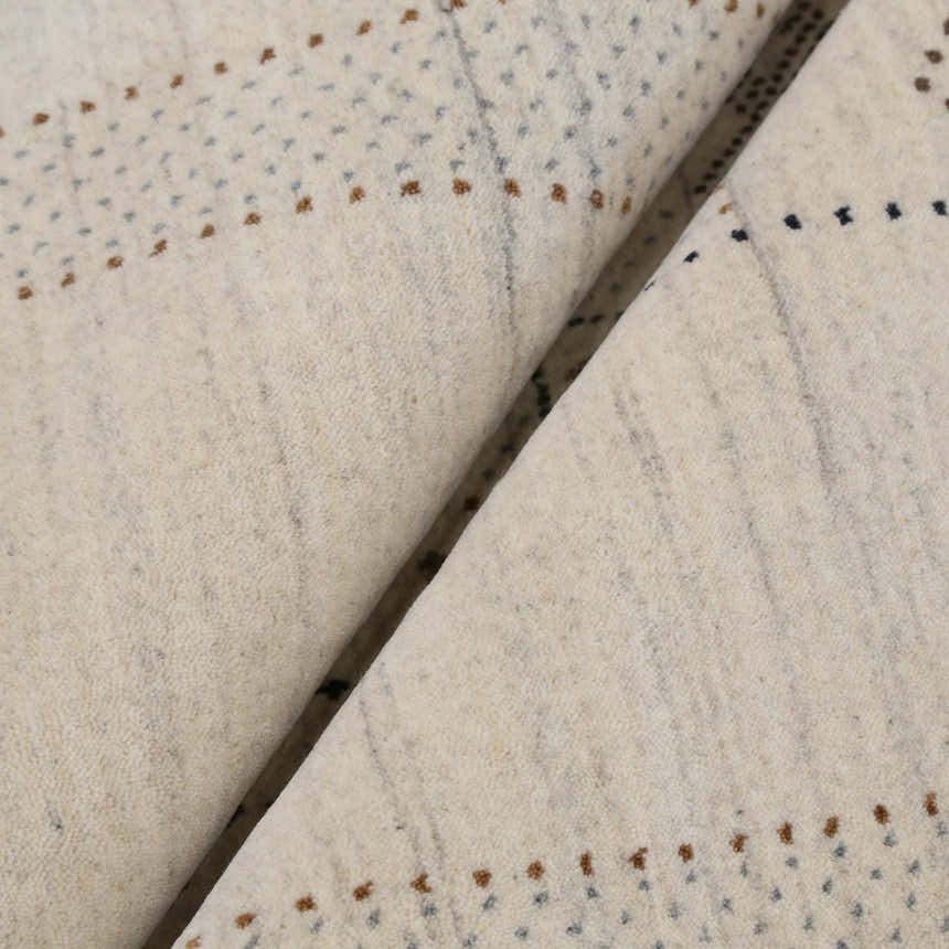 Beige Gabbeh Design Hand Loomed Wool Area Rug