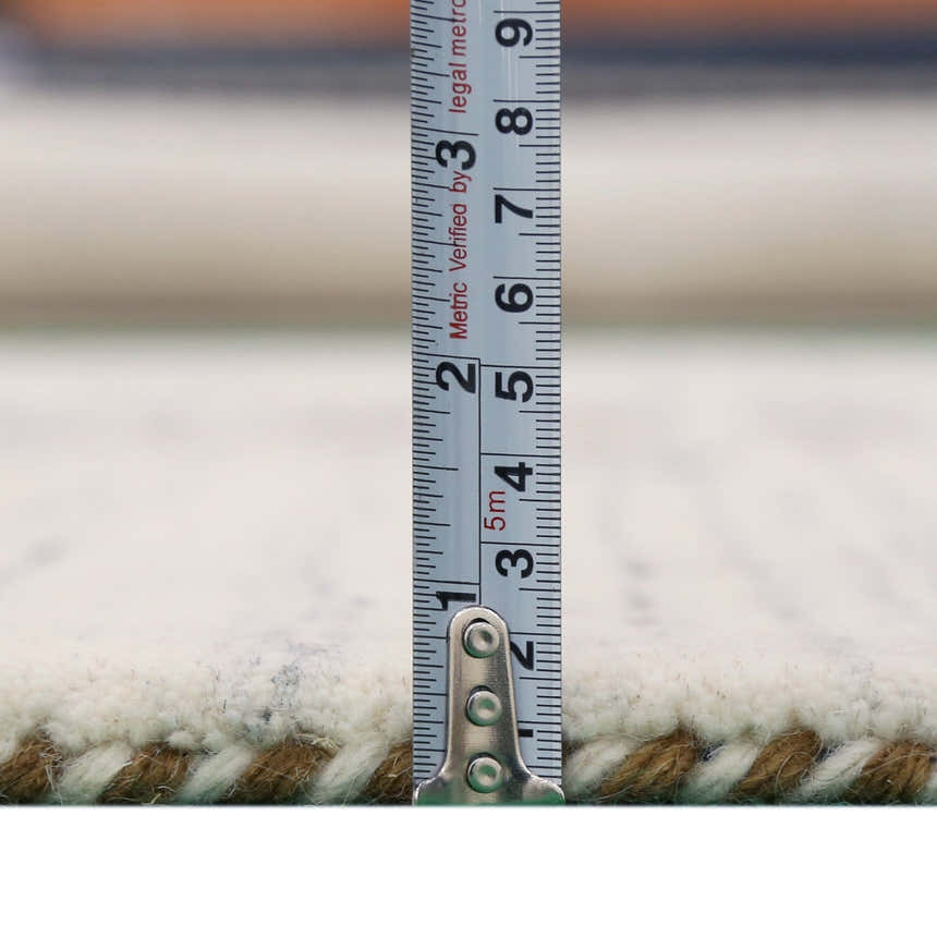 Ready to Ship Beige Tribal Center Medallion Hand Loomed Wool Rug