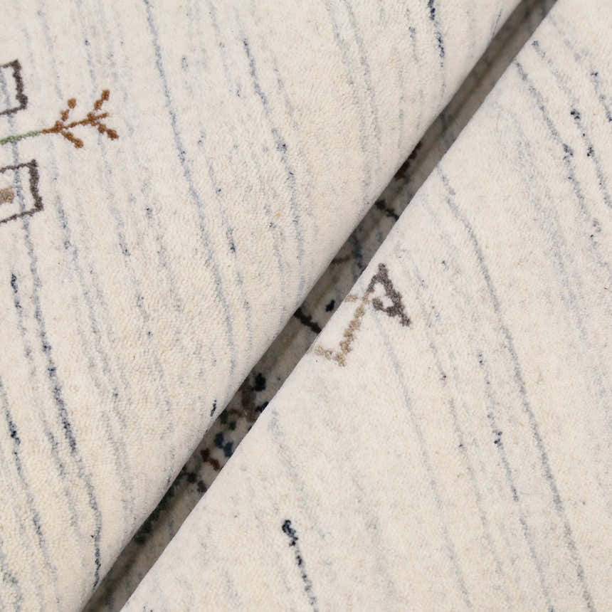 Ready to Ship Beige Tribal Center Medallion Hand Loomed Wool Rug