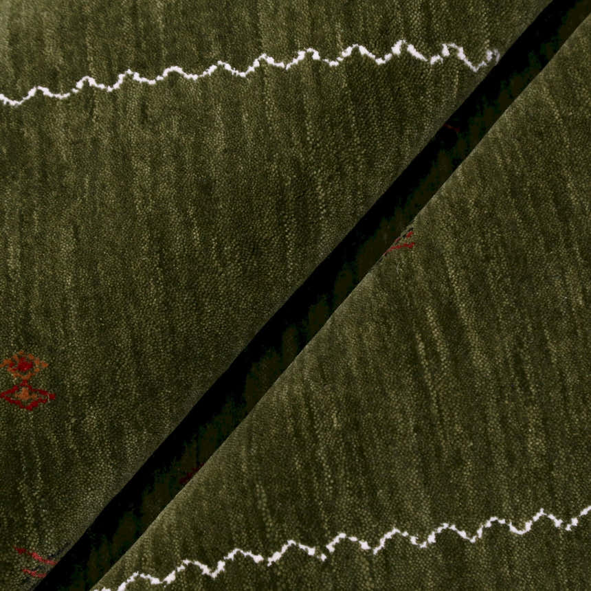 Green Modern Design Hand Loomed Wool Area Rug