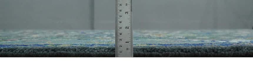 Ready to Ship Hand Knotted Green Moss and Blue Traditional Turkish Design Wool Rug