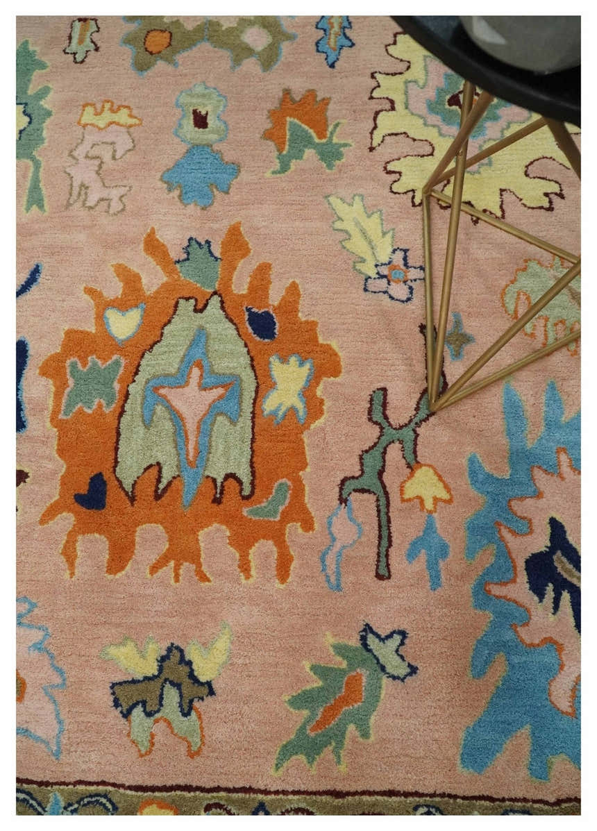 Ready to Ship Hand Tufted Pink Modern Colorful Oushak Rug, Kids, Living Room Rug