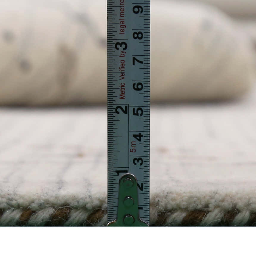 Ivory Gabbeh Border Design Hand Loomed Wool Rug