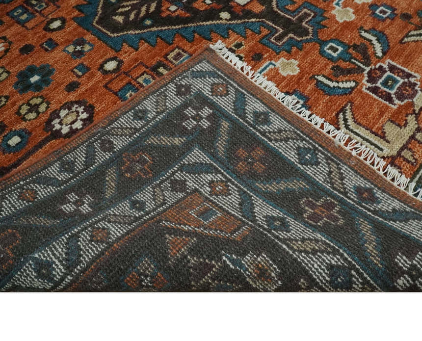 Ready to ship Rust, Ivory and Brown Oriental Traditional Area Rug