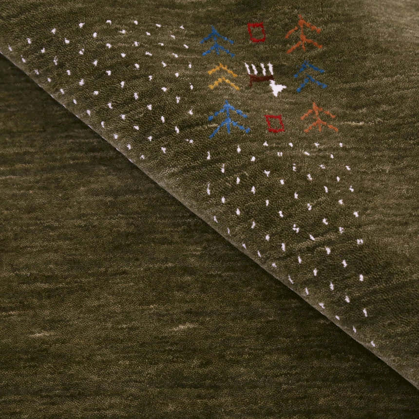 Solid with Border Patterns Hand Loomed Wool Area Rug