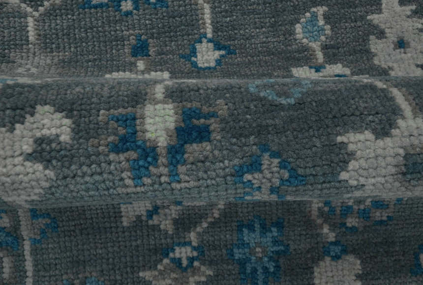 Ready to ship Traditional Gray And Blue 2.8x6 Wool Rug