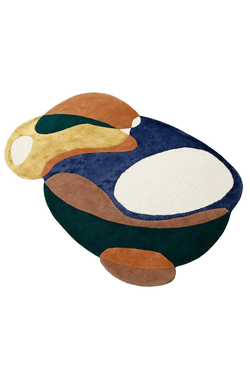 Riverstone Pattern Multicolor Hand Tufted 5x8 Wool Rug