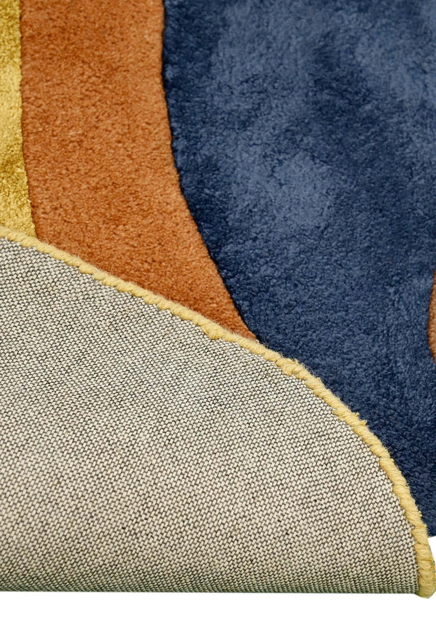 Riverstone Pattern Multicolor Hand Tufted 5x8 Wool Rug