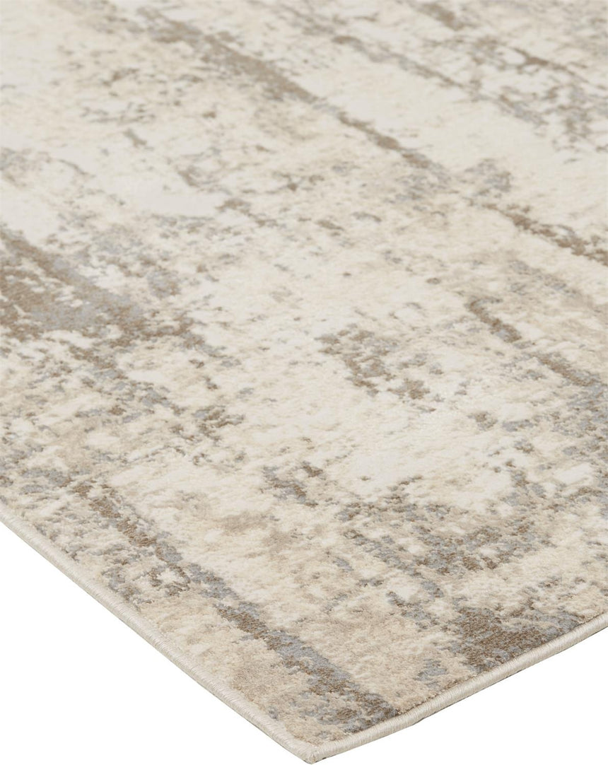 Feizy Parker Transitional Abstract - Ivory/Brown Area Rug