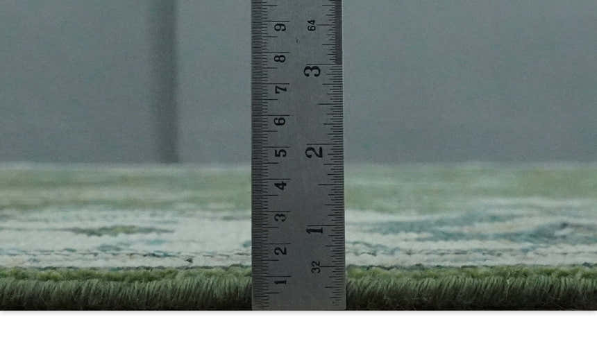 Royal Green and Ivory Custom Made Hand knotted Traditional Oushak wool Area Rug