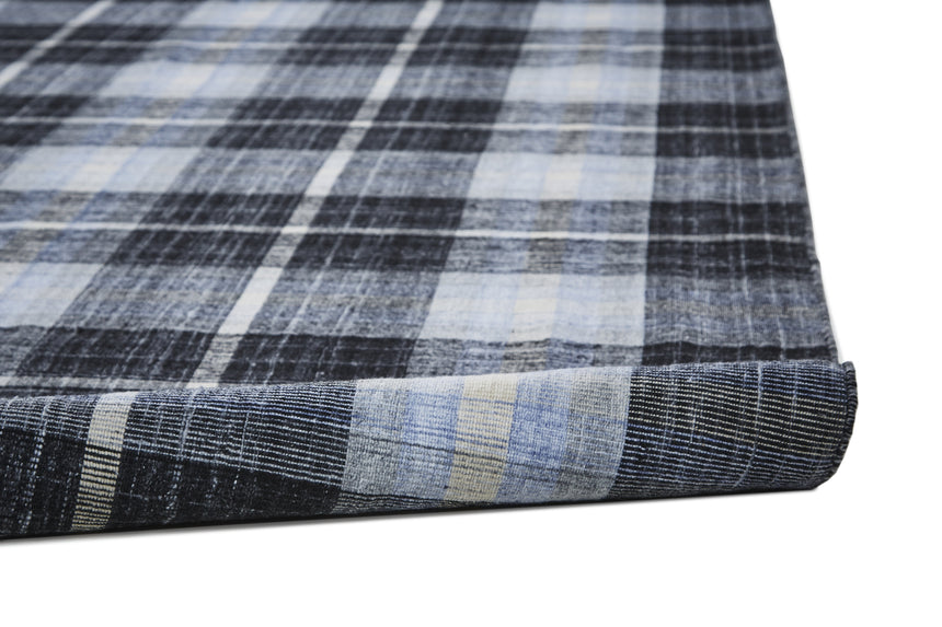 Feizy Crosby Transitional Plaid - Black/Blue/White Area Rug - Clearance