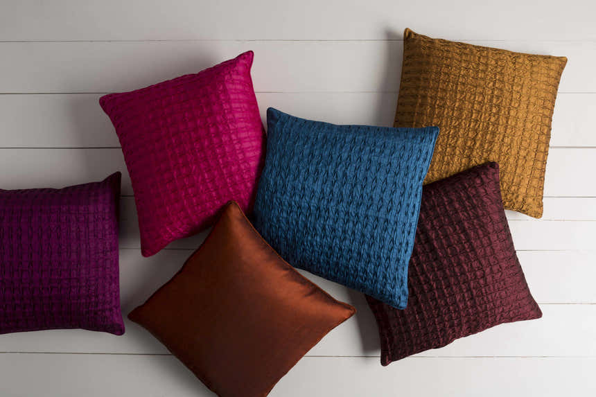 Leconfield Blue Textured Square Throw Pillow - Clearance