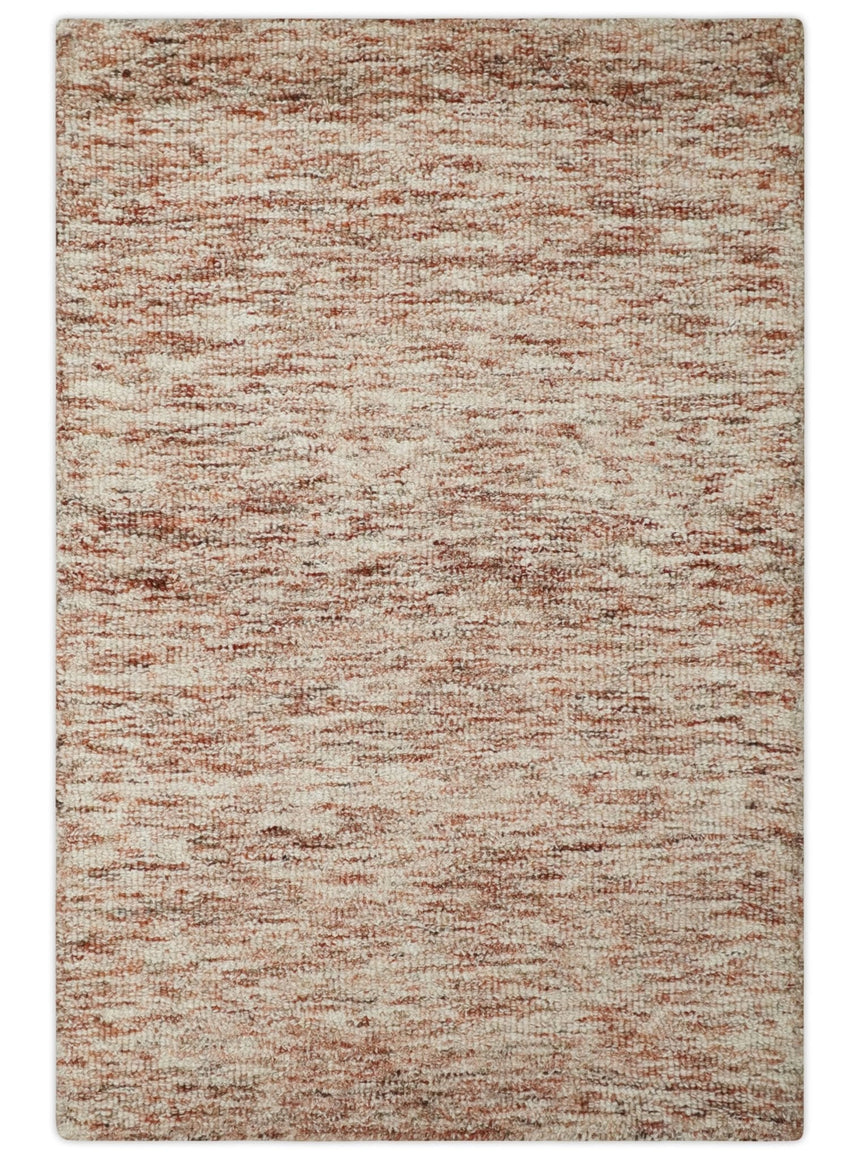 Rust and Ivory Abstract Layering Multi Size Area Rug