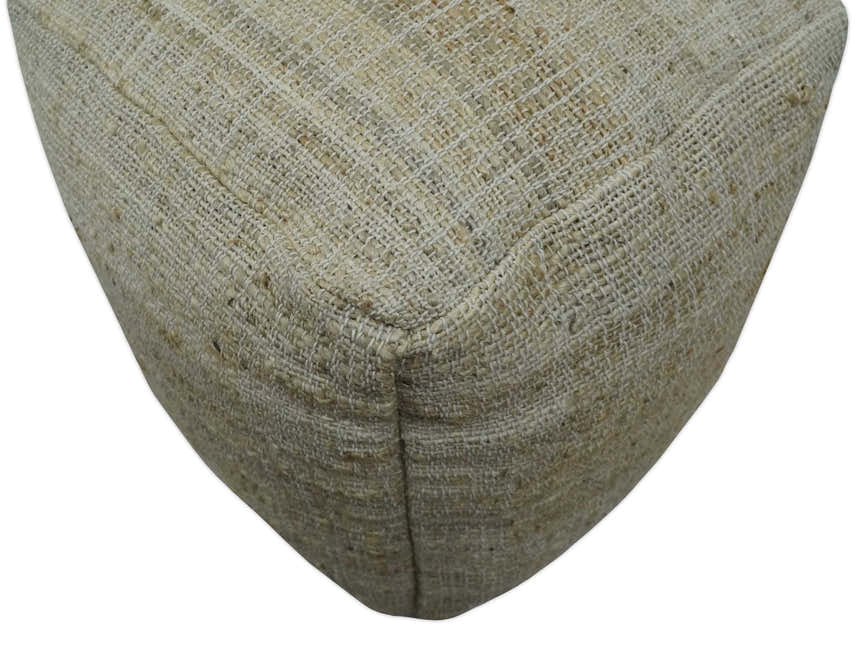 Sand Boho Farmhouse Natural Brown and Beige Jute Pouf Ottoman | TRD130P