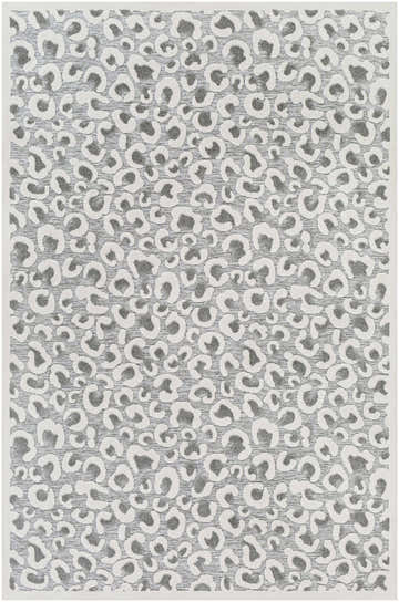 Close-up of the Seascale Outdoor Carpet featuring a gray and white animal print pattern. Design-Rectangle-5373