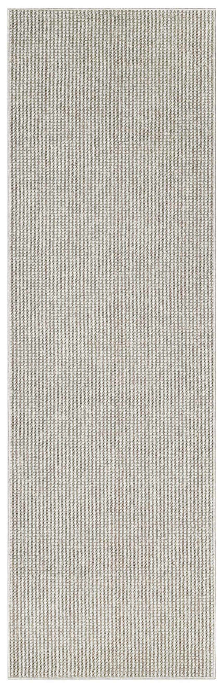 Close-up of Nourison Natural Texture Ivory Mocha Farmhouse Area Rug showing its vertical striped design and textured weave.