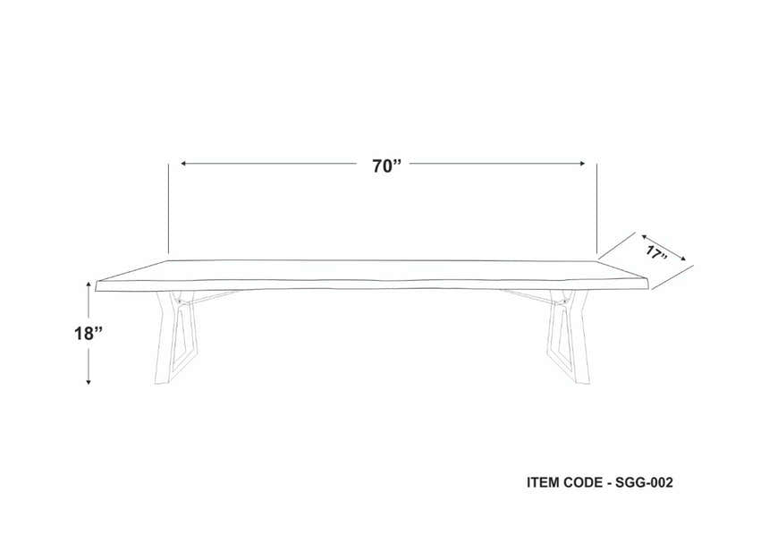 Chimalapa Rustic Dark Wood Bench - Clearance