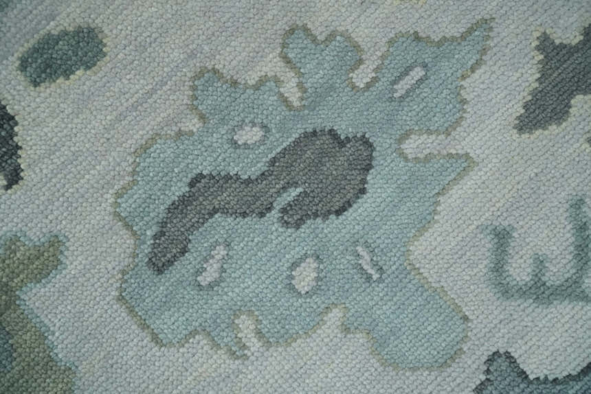 Silver and Gray Hand knotted Traditional Oushak Multi Size wool Area Rug