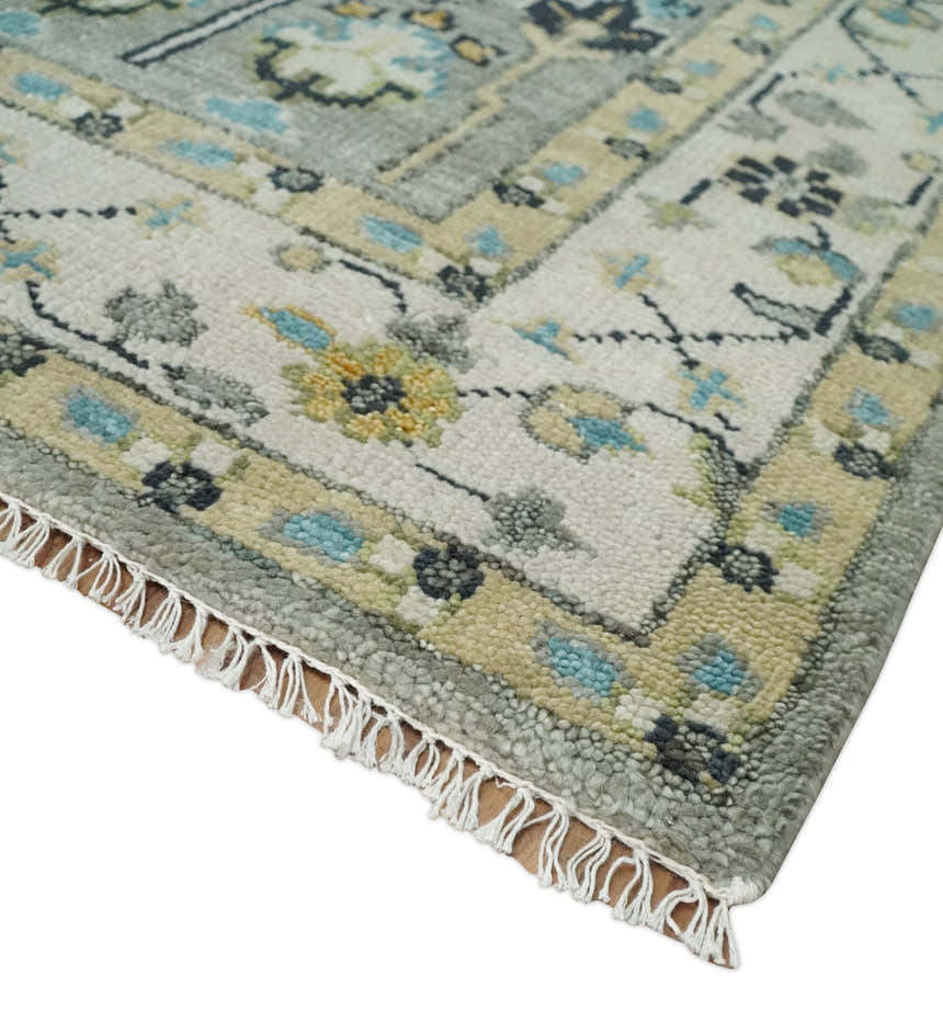 Tree of life Silver and Ivory Hand Knotted Traditional Multi Size Wool Area Rug