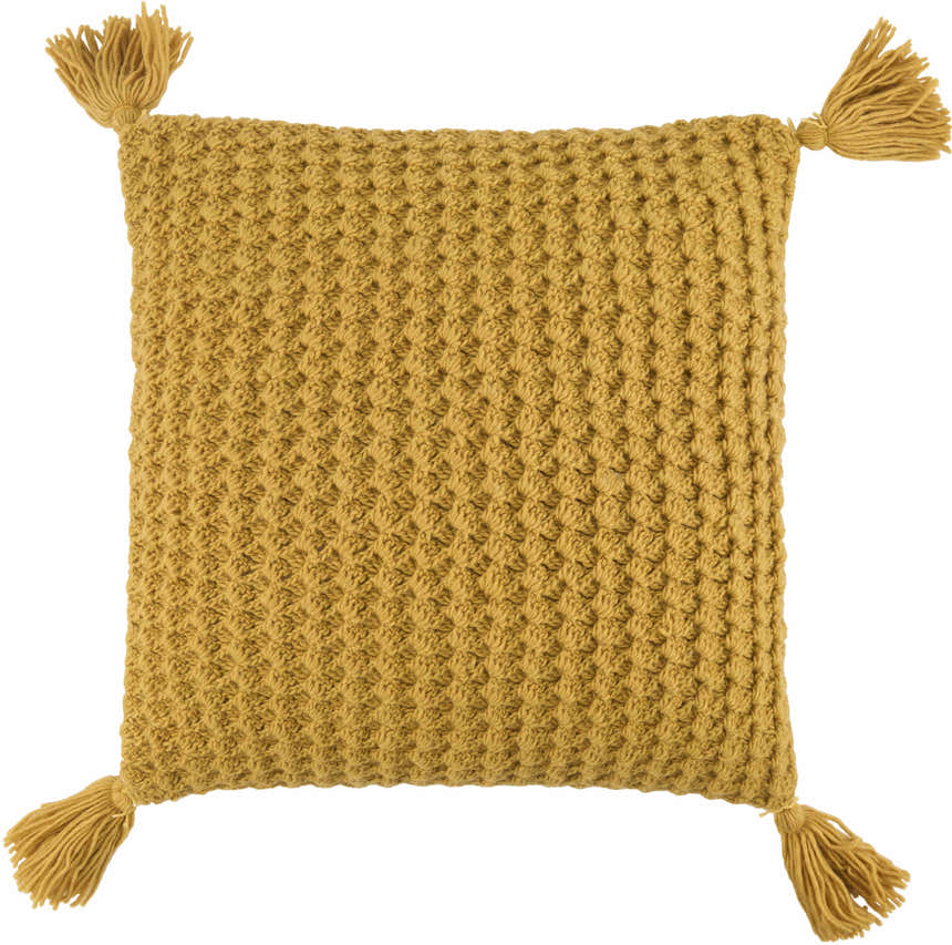 Litzy Mustard Yellow Throw Pillow