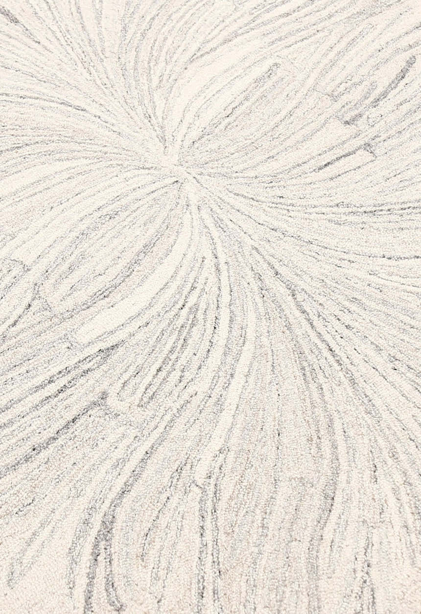 Snow Bloom Beige Hand Tufted 5x7 Wool Area Rug