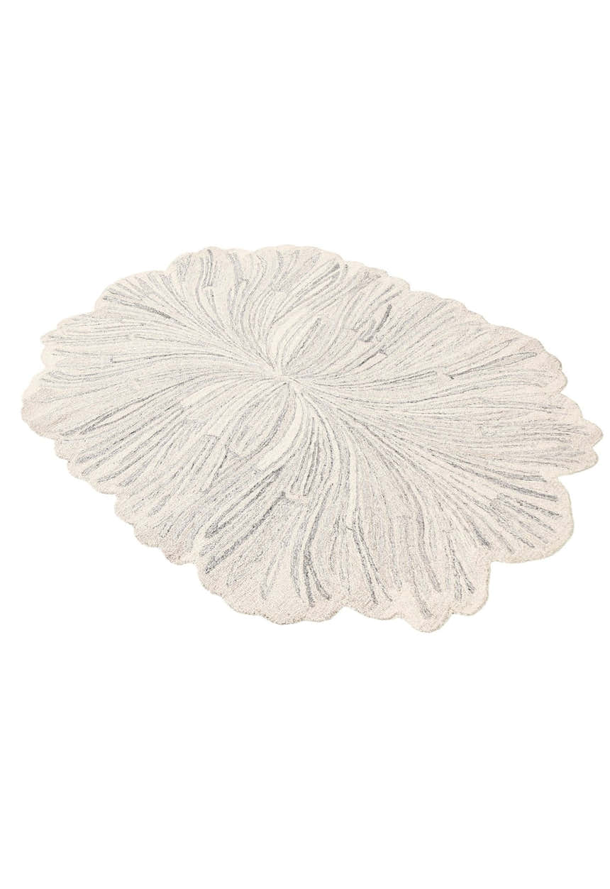 Snow Bloom Beige Hand Tufted 5x7 Wool Area Rug