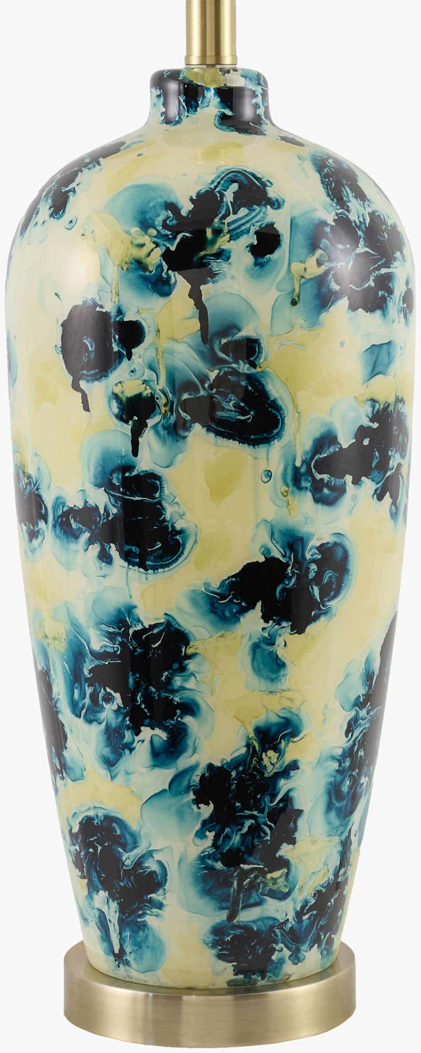 Deep Deep Teal Traditional Table Lamp with linen details for bedside or console tables