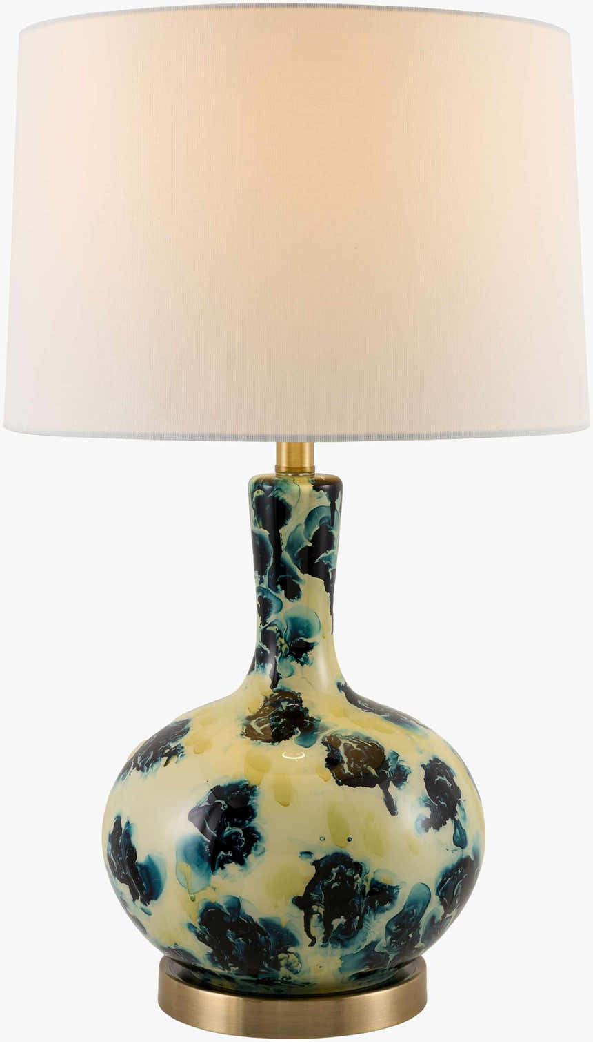 Soft White Traditional Table Lamp with linen details for bedside or console tables