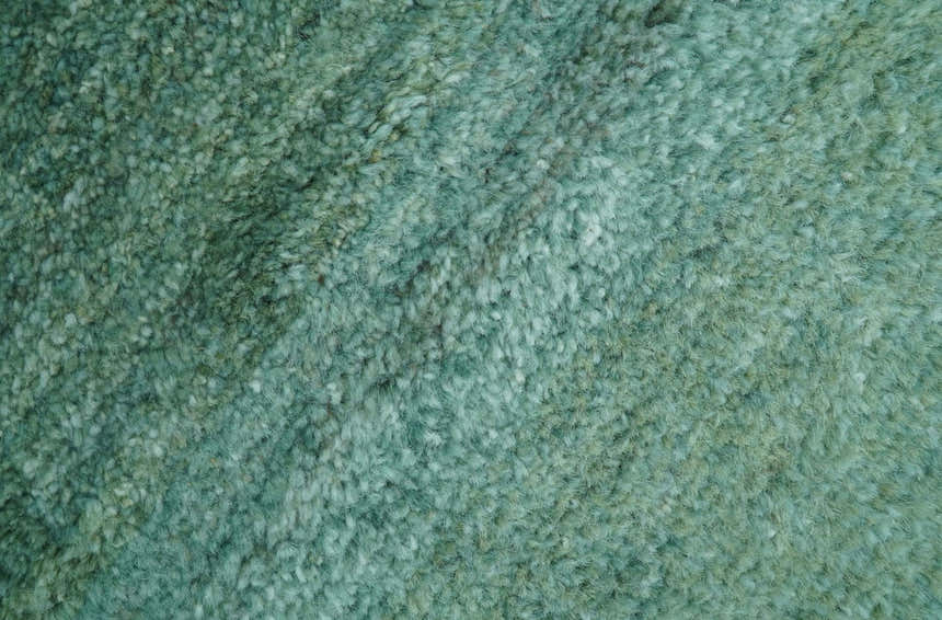 Solid Green Hand knotted Contemporary Custom Made wool Area Rug