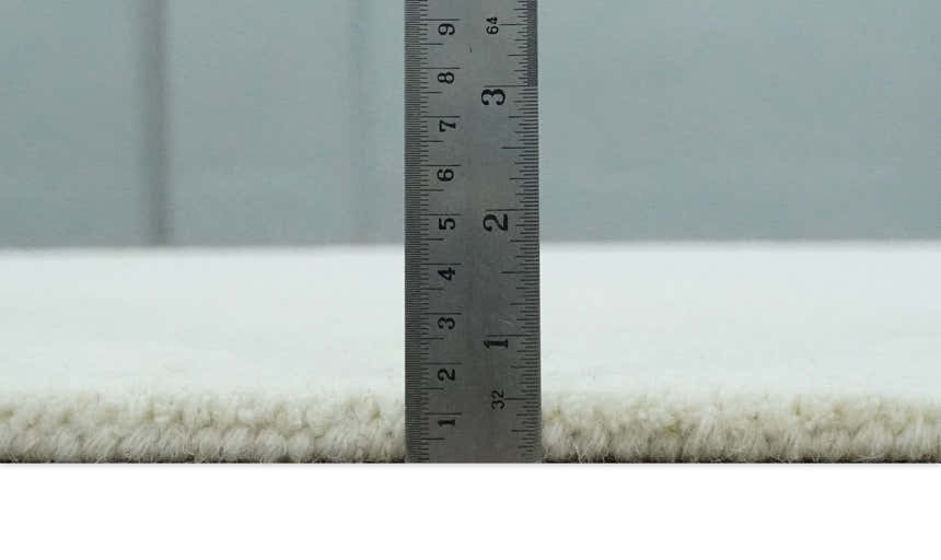Custom Made Modern Solid Ivory Hand Tufted Wool Rug